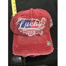 Lucky USA Ladies Hat Washed Red  eb-35881014